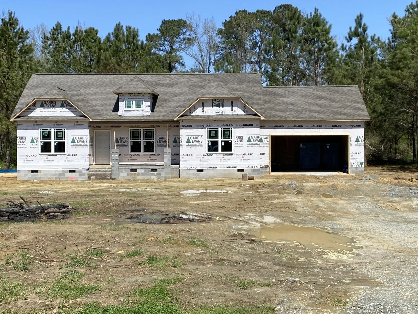 Framing and structure of a home under construction