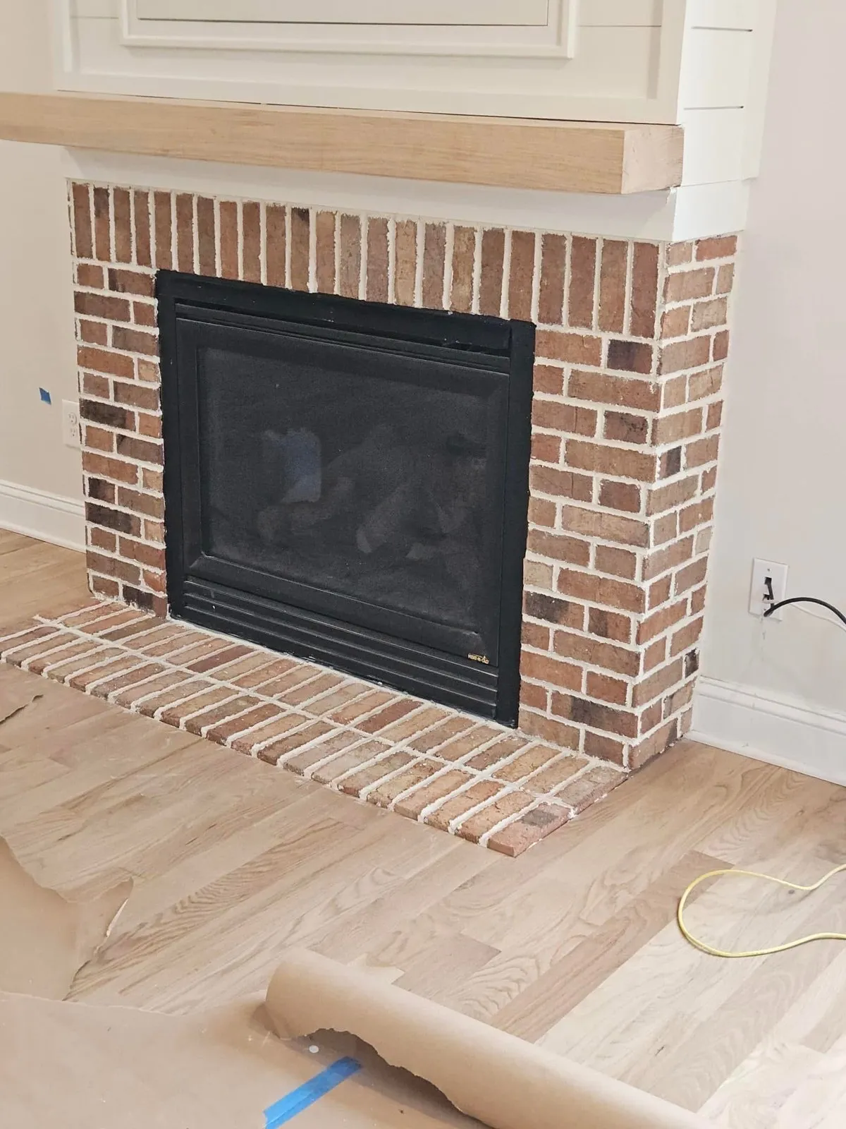 Brick fireplace and masonry detail